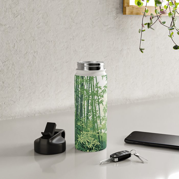 Green Bamboo Forest   Water Bottle Gallery Image 4