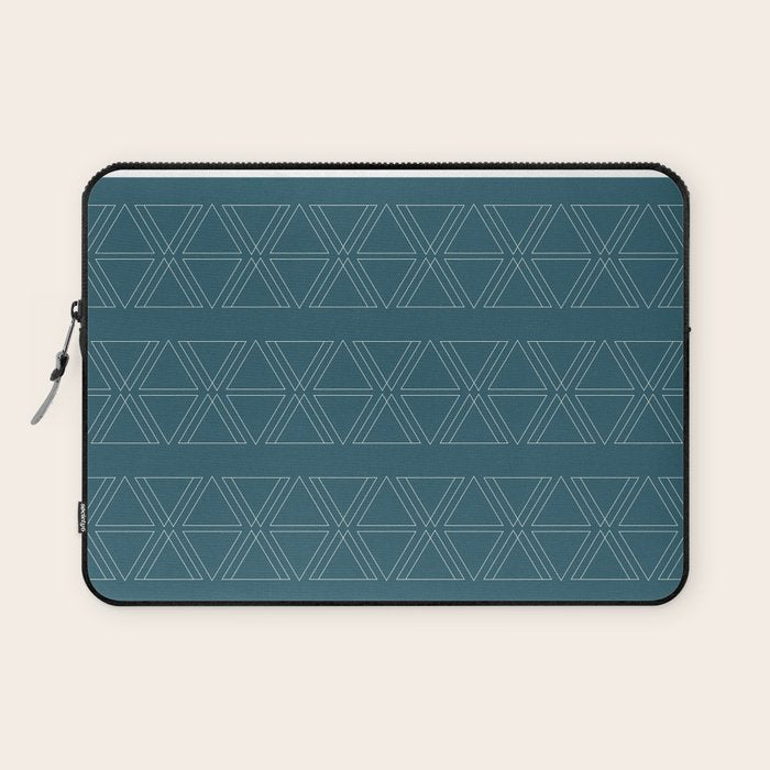 lines geo-teal Laptop Sleeve Gallery Image 1