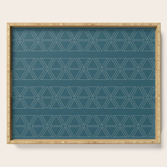 lines geo-teal Serving Tray Gallery Image 1