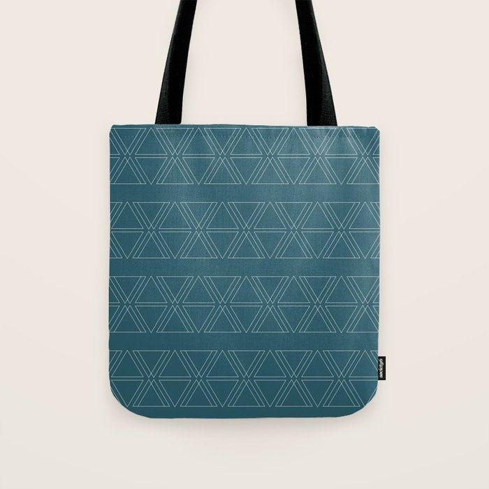 lines geo-teal Tote Bag Gallery Image 1