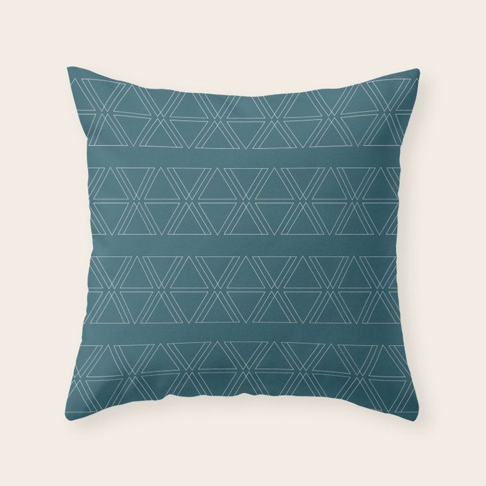 lines geo-teal Throw Pillow Gallery Image 6