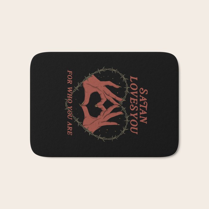Satan Loves You Bath Mat Gallery Image 1