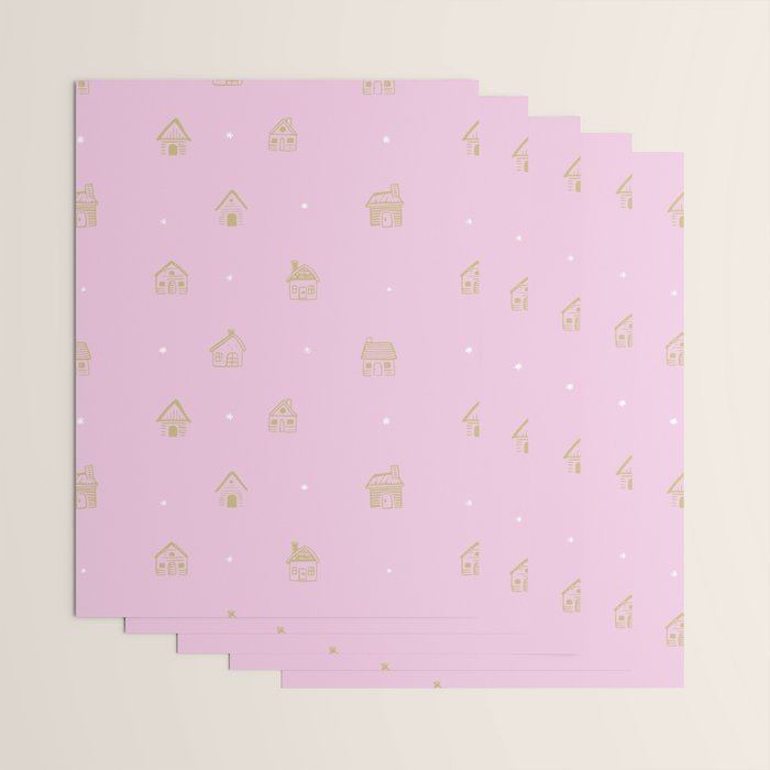 Christmas gingerbread house doodle pattern  Wrapping Paper Gallery Image 3
