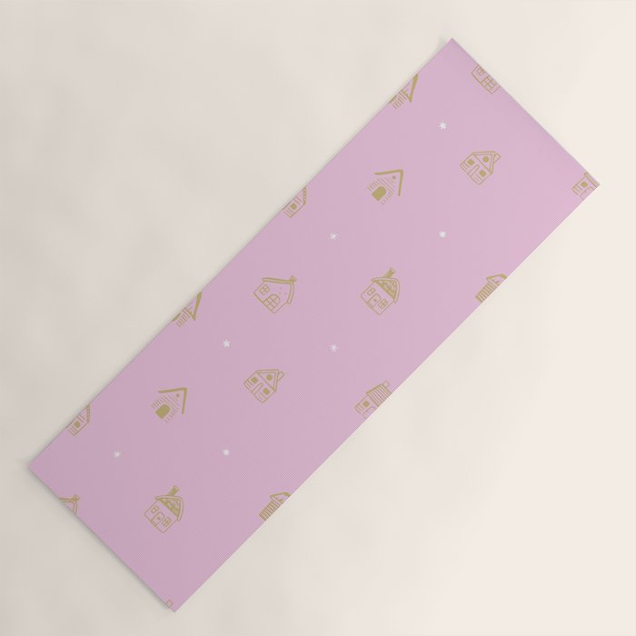 Christmas gingerbread house doodle pattern  Yoga Mat Gallery Image 1