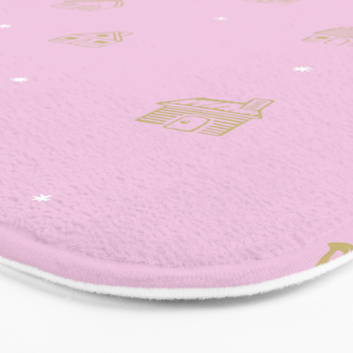 Christmas gingerbread house doodle pattern  Bath Mat Gallery Image 3
