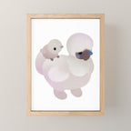 Chicken and Chick - dark Mini Art Print Gallery Image 1
