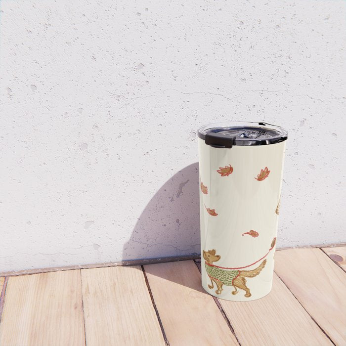 Autumn and Puppy Go for a Walk Travel Mug Gallery Image 4