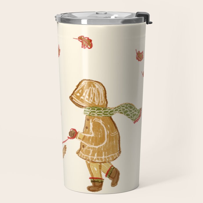 Autumn and Puppy Go for a Walk Travel Mug Gallery Image 2