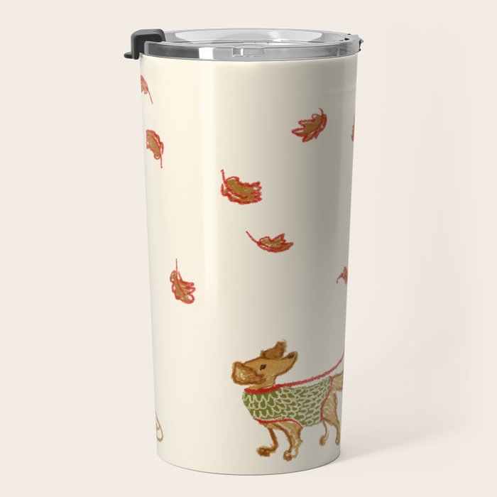 Autumn and Puppy Go for a Walk Travel Mug Gallery Image 3