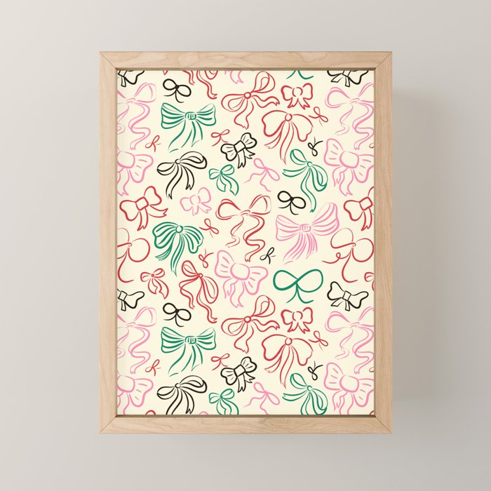 Coquette Holiday Bows Mini Art Print Gallery Image 1