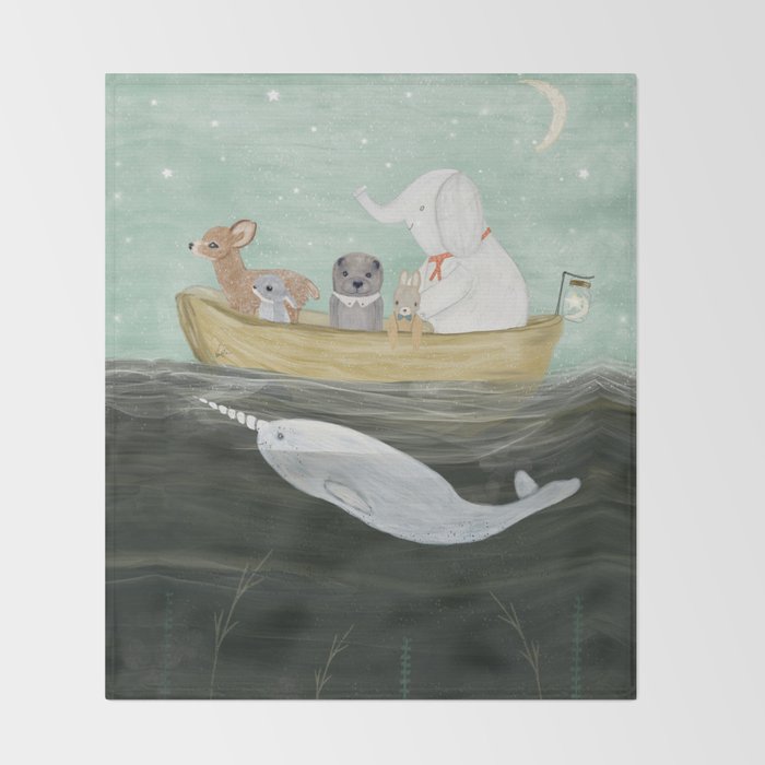 little yellow boat Throw Blanket Gallery Image 2