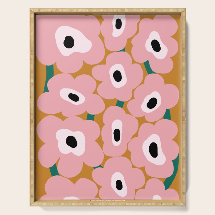 abstract flower land  Serving Tray Gallery Image 1