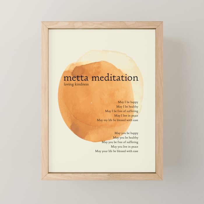 Metta Meditation Orange Loving Kindness Mini Art Print