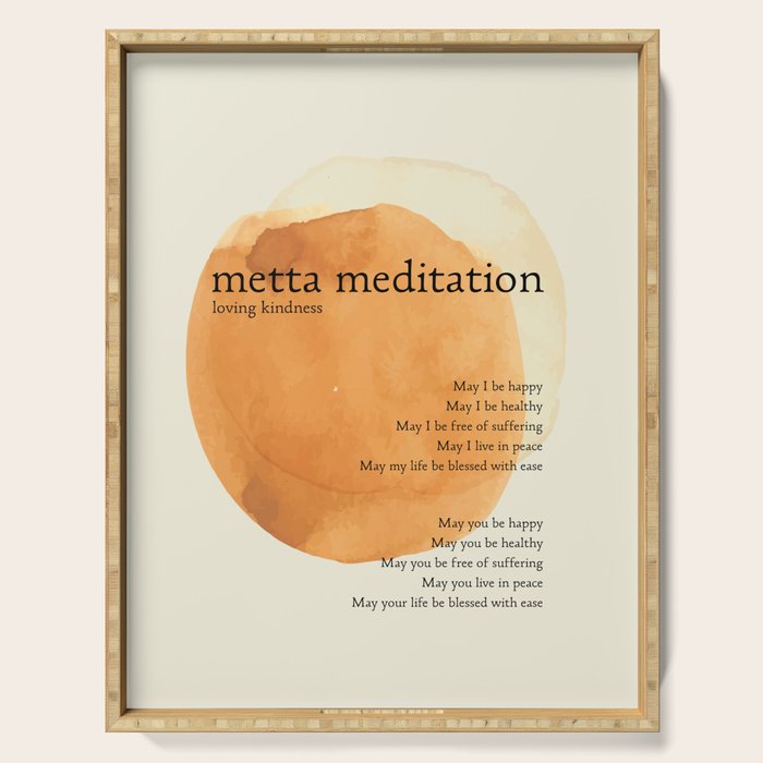 Metta Meditation Orange Loving Kindness Serving Tray Gallery Image 1