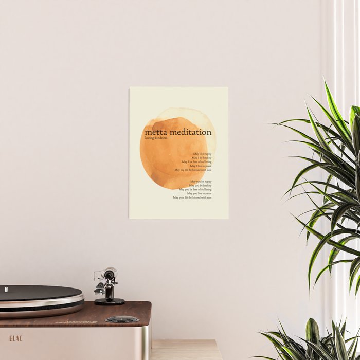Metta Meditation Orange Loving Kindness Poster Gallery Image 2