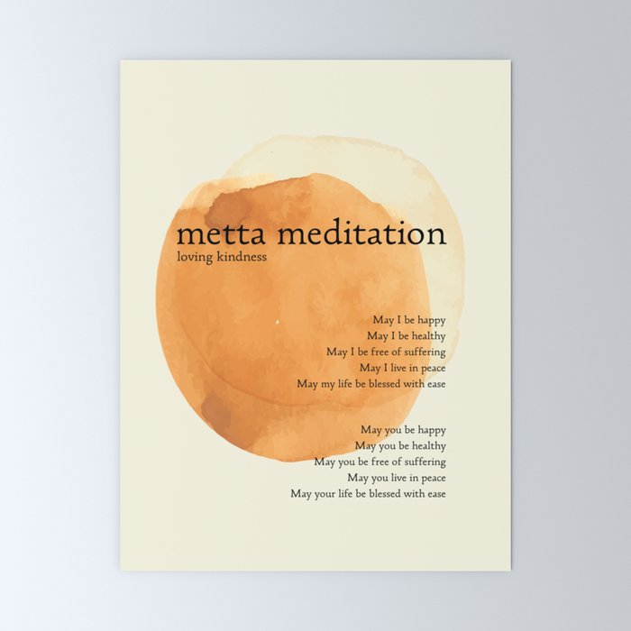 Metta Meditation Orange Loving Kindness Mini Art Print Gallery Image 6