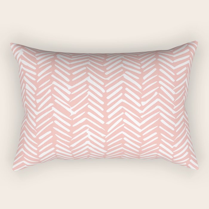 Pink, Boho, Abstract, Herringbone Pattern Rectangular Pillow Gallery Image 2