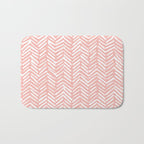 Pink, Boho, Abstract, Herringbone Pattern Bath Mat Gallery Image 1