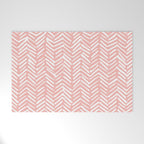 Pink, Boho, Abstract, Herringbone Pattern Welcome Mat Gallery Image 1