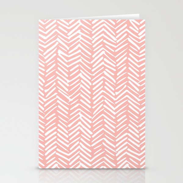 Pink, Boho, Abstract, Herringbone Pattern Stationery Card Gallery Image 2