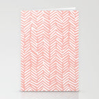 Pink, Boho, Abstract, Herringbone Pattern Stationery Card Gallery Image 2