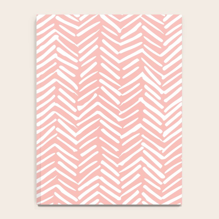 Pink, Boho, Abstract, Herringbone Pattern Notebook Gallery Image 4