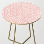 Pink, Boho, Abstract, Herringbone Pattern Side Table Gallery Image 2