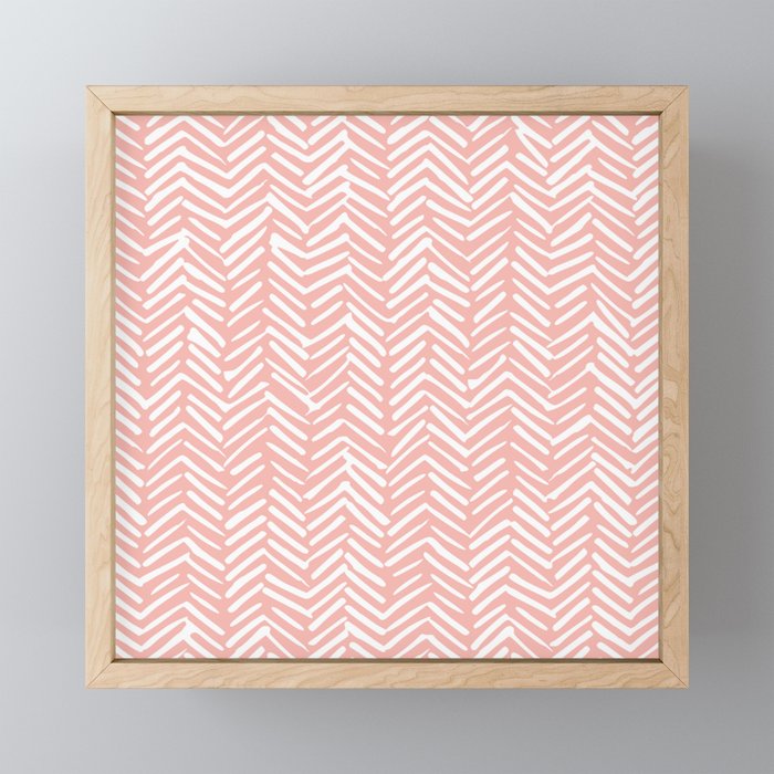 Pink, Boho, Abstract, Herringbone Pattern Mini Art Print Gallery Image 1