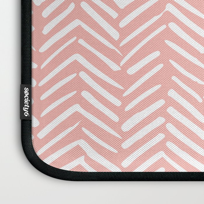 Pink, Boho, Abstract, Herringbone Pattern Laptop Sleeve Gallery Image 3