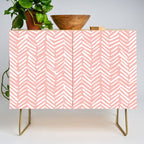 Pink, Boho, Abstract, Herringbone Pattern Credenza Gallery Image 1