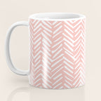Pink, Boho, Abstract, Herringbone Pattern Coffee Mug Gallery Image 3
