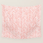 Pink, Boho, Abstract, Herringbone Pattern Wall Tapestry Gallery Image 4