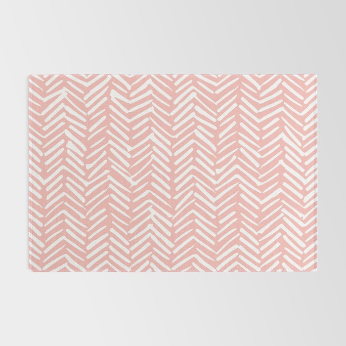 Pink, Boho, Abstract, Herringbone Pattern Rug Gallery Image 2