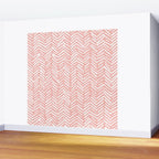 Pink, Boho, Abstract, Herringbone Pattern Wall Mural Gallery Image 2