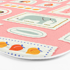 Vintage summer travel postage stamp pattern Bath Mat Gallery Image 3