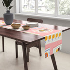 Vintage summer travel postage stamp pattern Table Runner Gallery Image 2