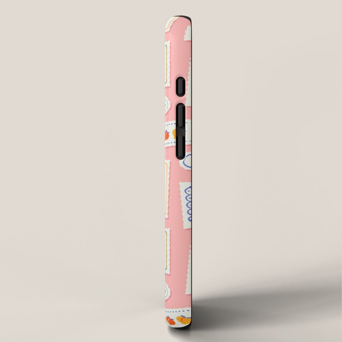 Vintage summer travel postage stamp pattern iPhone Case Gallery Image 2
