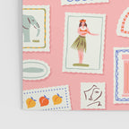 Vintage summer travel postage stamp pattern Poster Gallery Image 3