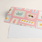 Vintage summer travel postage stamp pattern Wrapping Paper Gallery Image 2