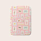 Vintage summer travel postage stamp pattern Bath Mat Gallery Image 1