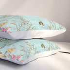 Romantic Chinoiserie Aqua Zen Garden Pillow Sham Gallery Image 3