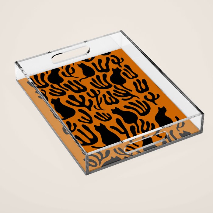Pattern Cat 02a Autumn Acrylic Tray Gallery Image 1