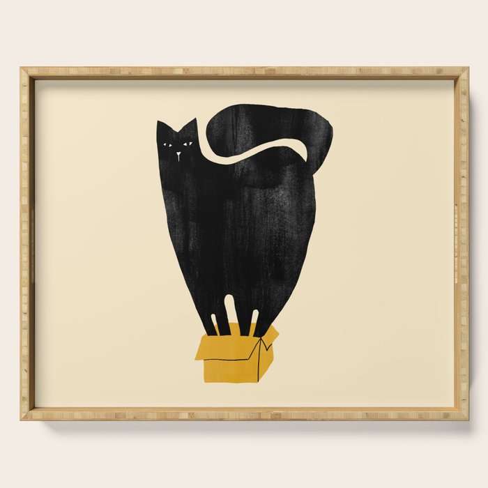 Cat in a box Serving Tray Gallery Image 1