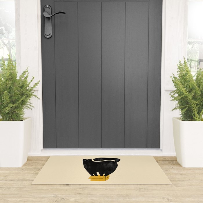 Cat in a box Welcome Mat Gallery Image 3