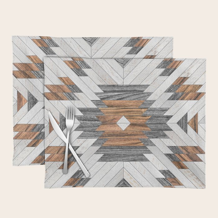 Urban Tribal Pattern No.8 - Aztec - Wood Placemat Gallery Image 1