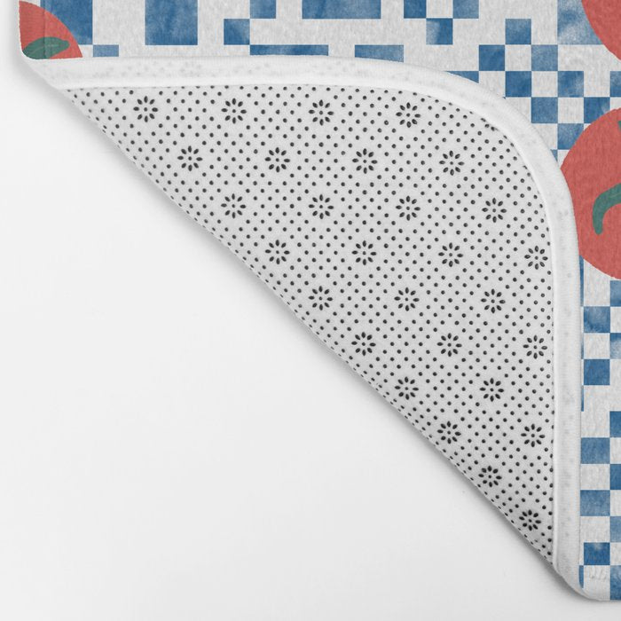 Tomatoes Checkered Grid Bath Mat Gallery Image 2