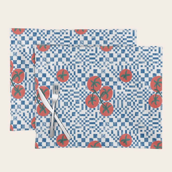 Tomatoes Checkered Grid Placemat Gallery Image 1