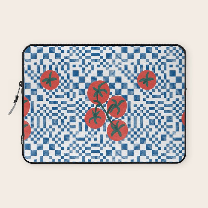 Tomatoes Checkered Grid Laptop Sleeve Gallery Image 1