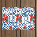 Tomatoes Checkered Grid Outdoor Rug Gallery Image 1