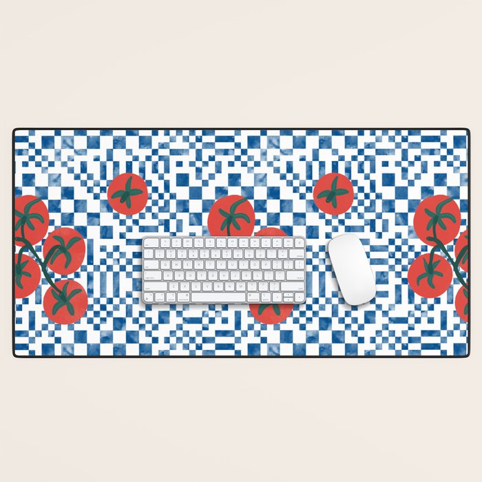 Tomatoes Checkered Grid Desk Mat Gallery Image 1